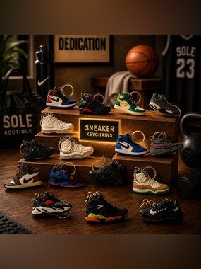 Sneaker Keychains with Logo - 17 Piece Bundle - Individually wrapped